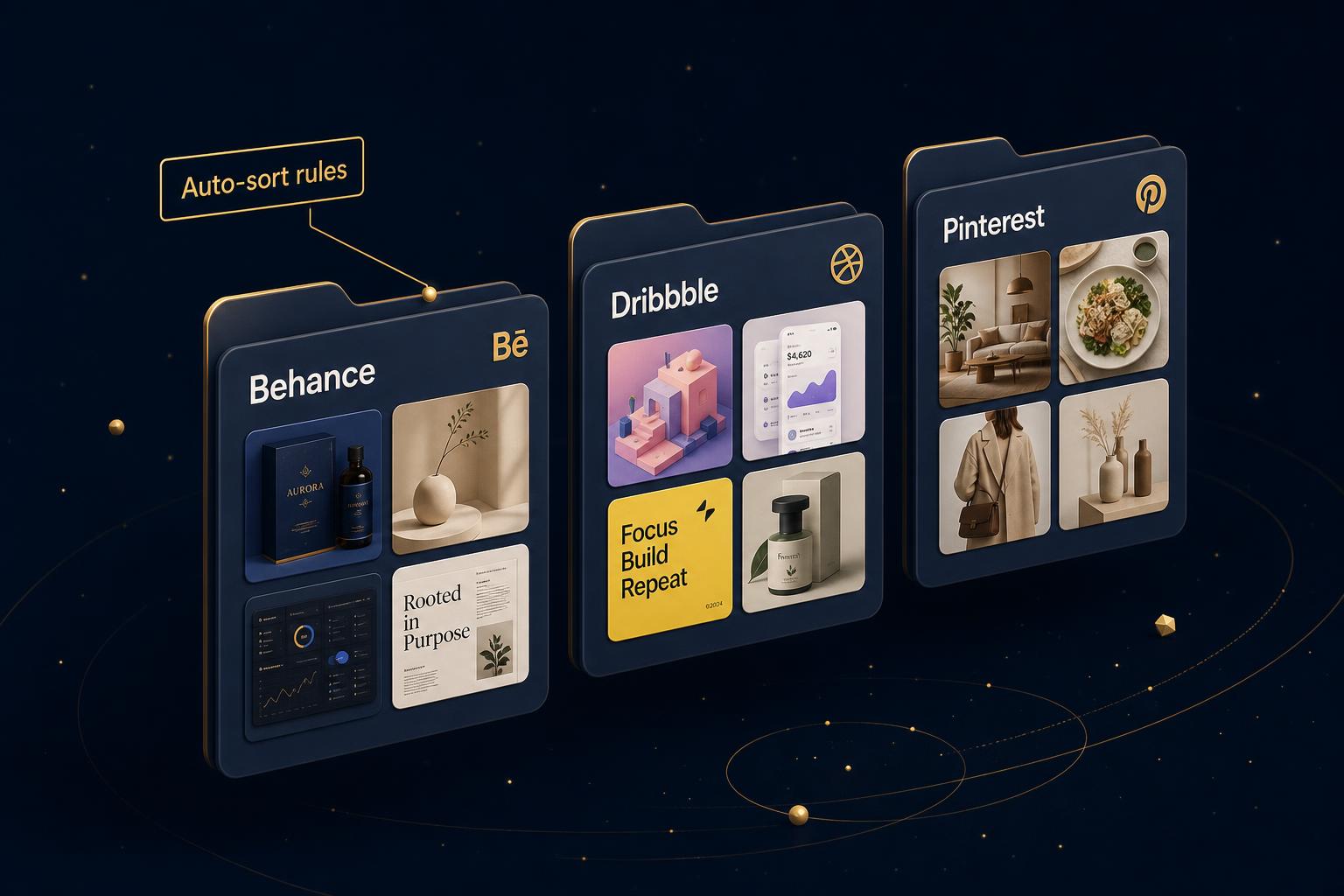 Smart Folders auto-sorting assets by site and rules